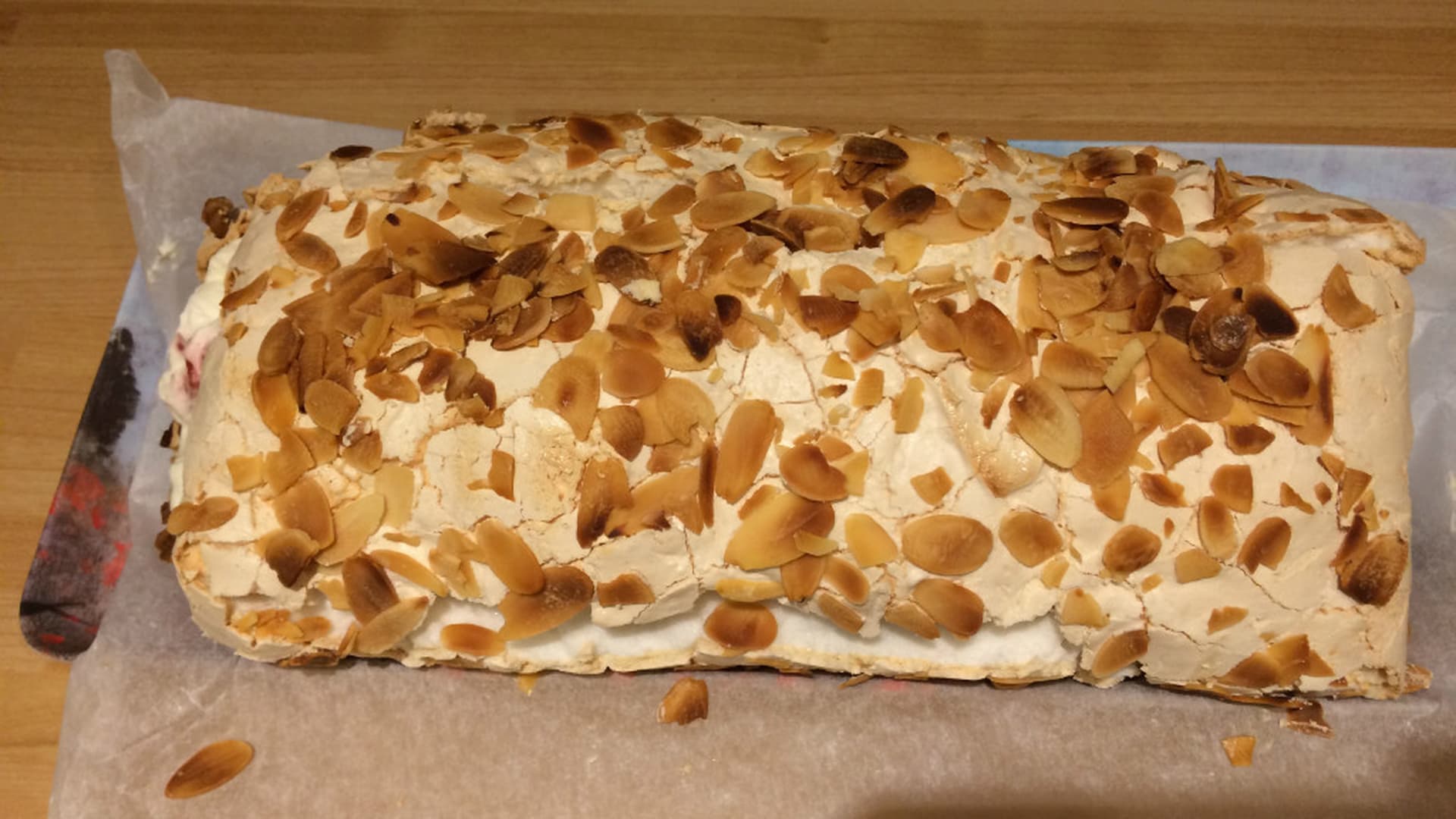 Bicycle repair strawberry meringue roulade