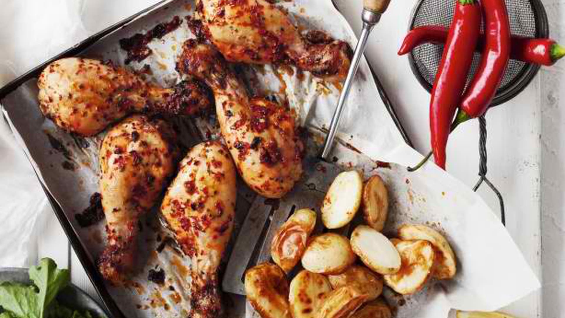 Roast chicken with chilli, lemon and rosemary rub