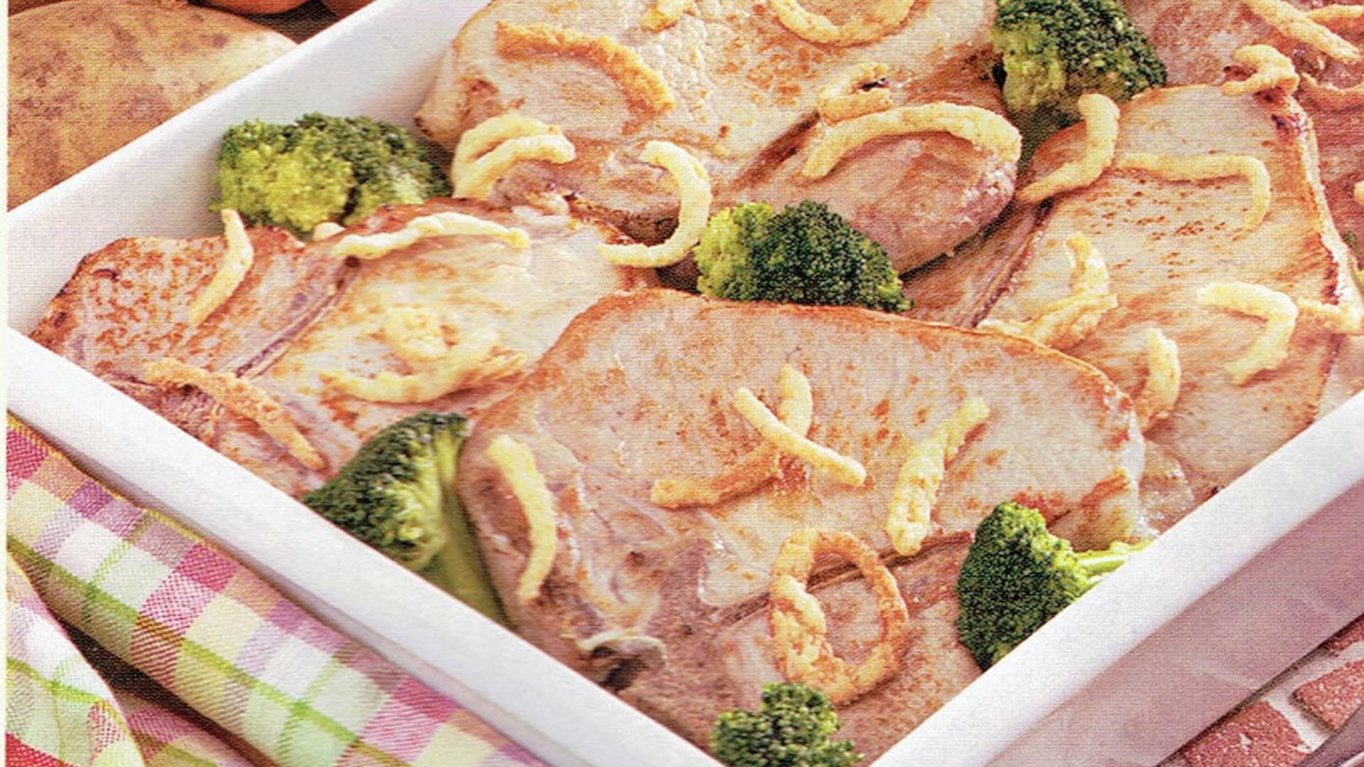 Baked Pork Chops  and Fries