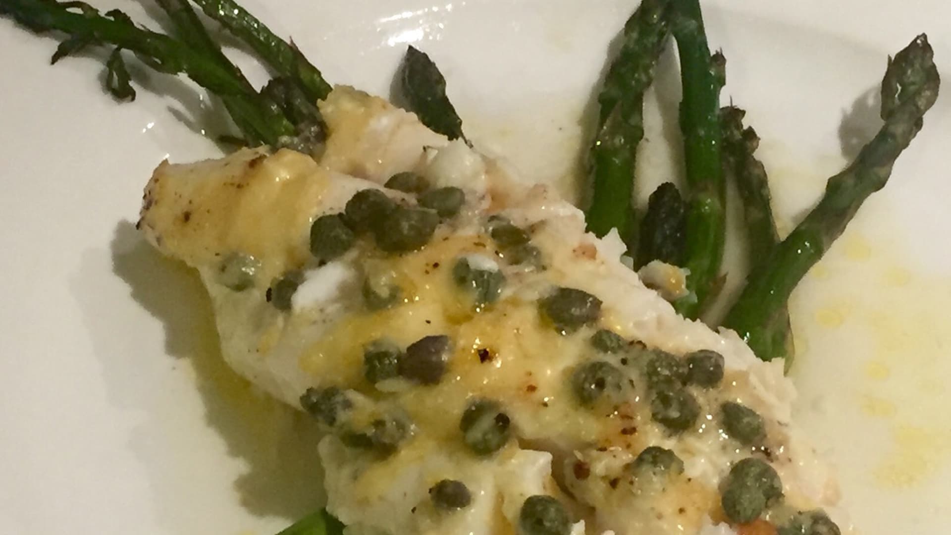 Fish roasted in capers and lemon butter