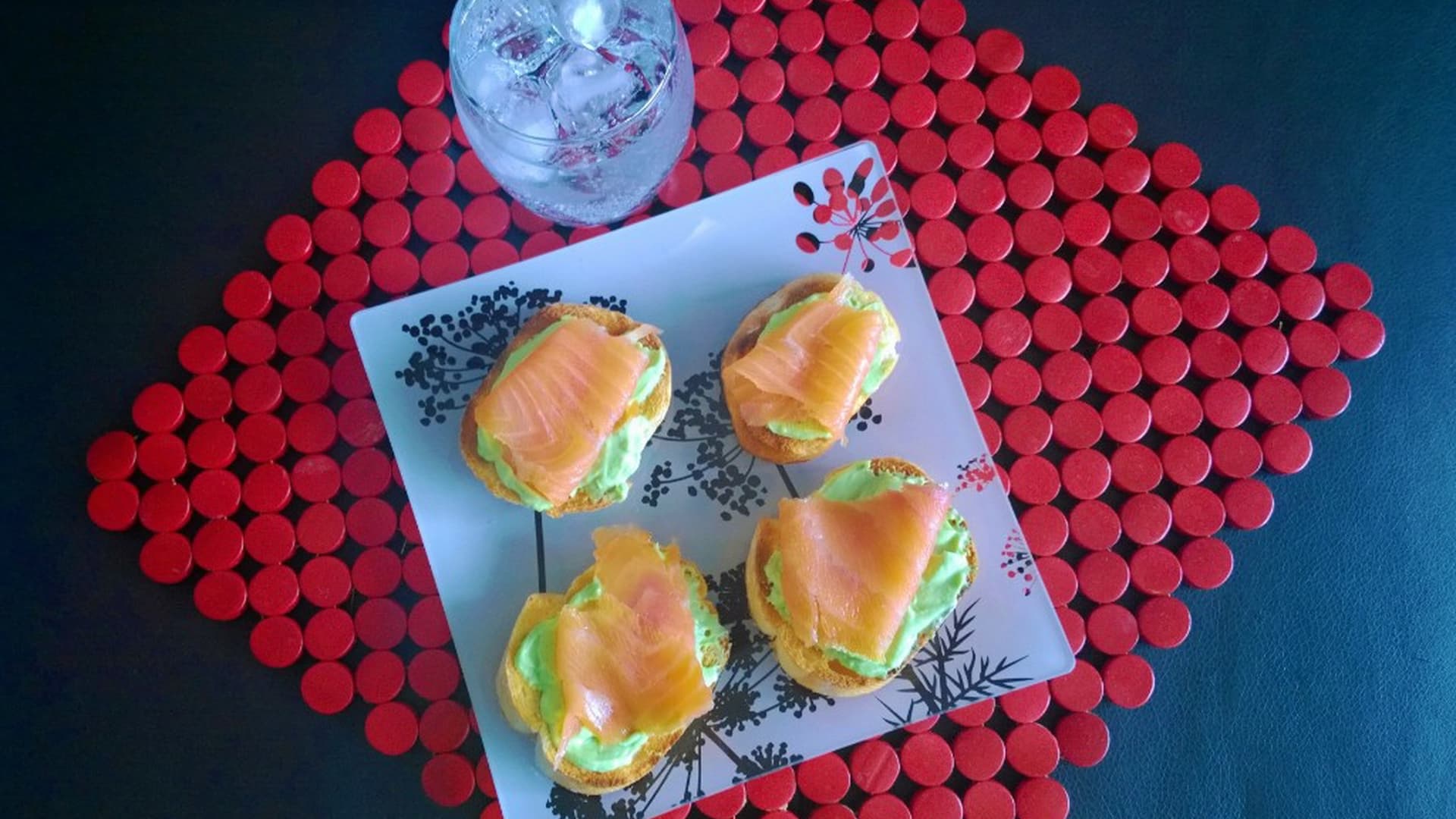 Avocado and Goat's Cheese Crostini with Smoked Salmon