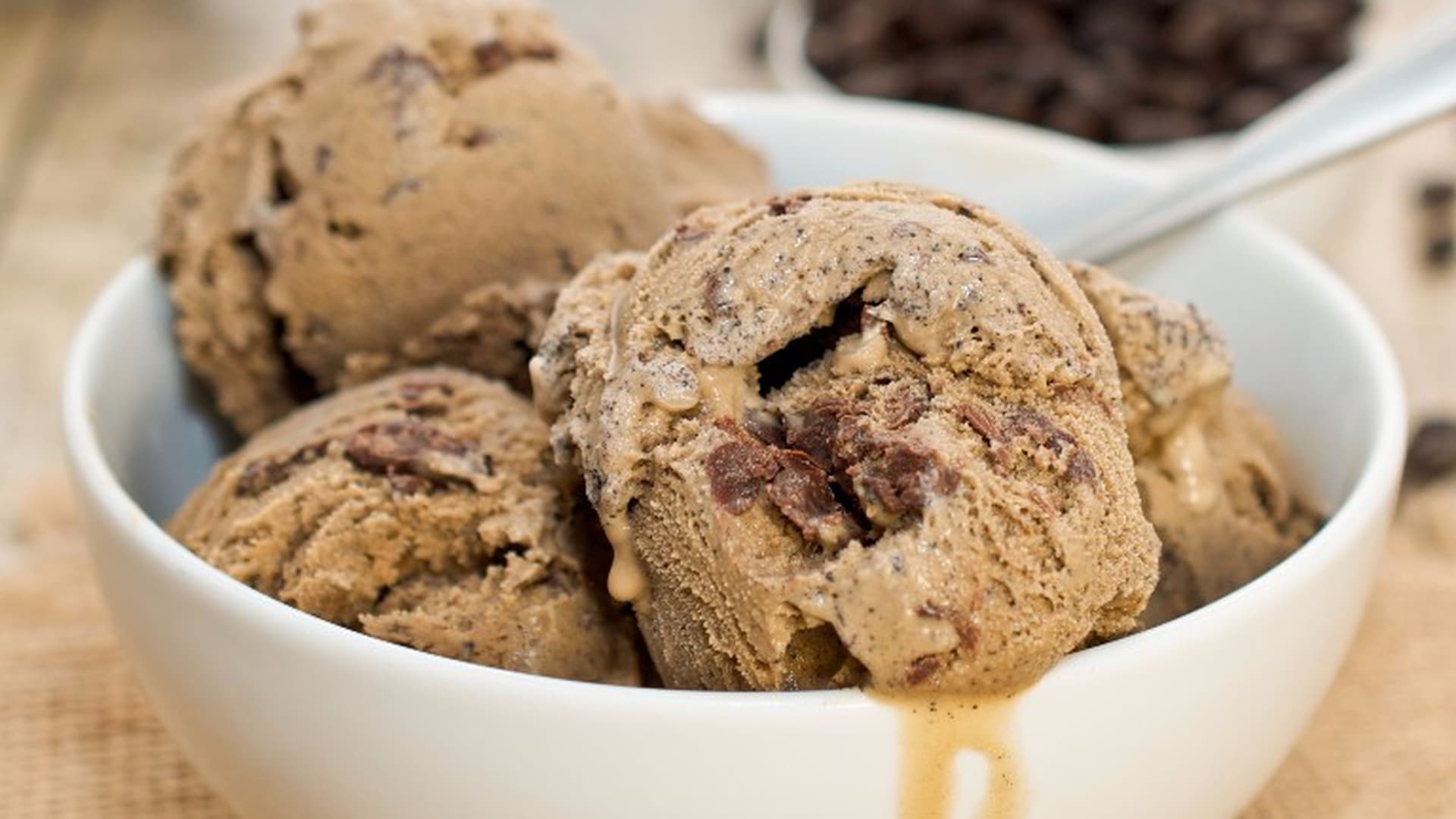 Coffee butter almond ice cream