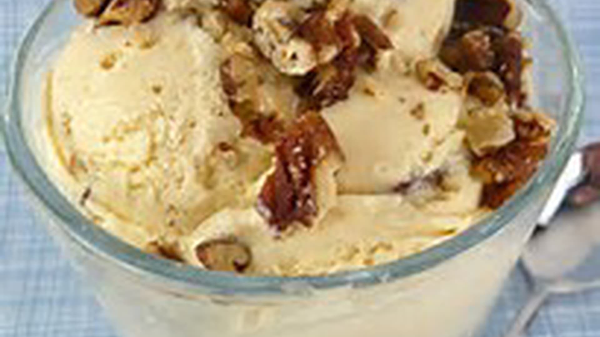Creamy butter pecan ice cream
