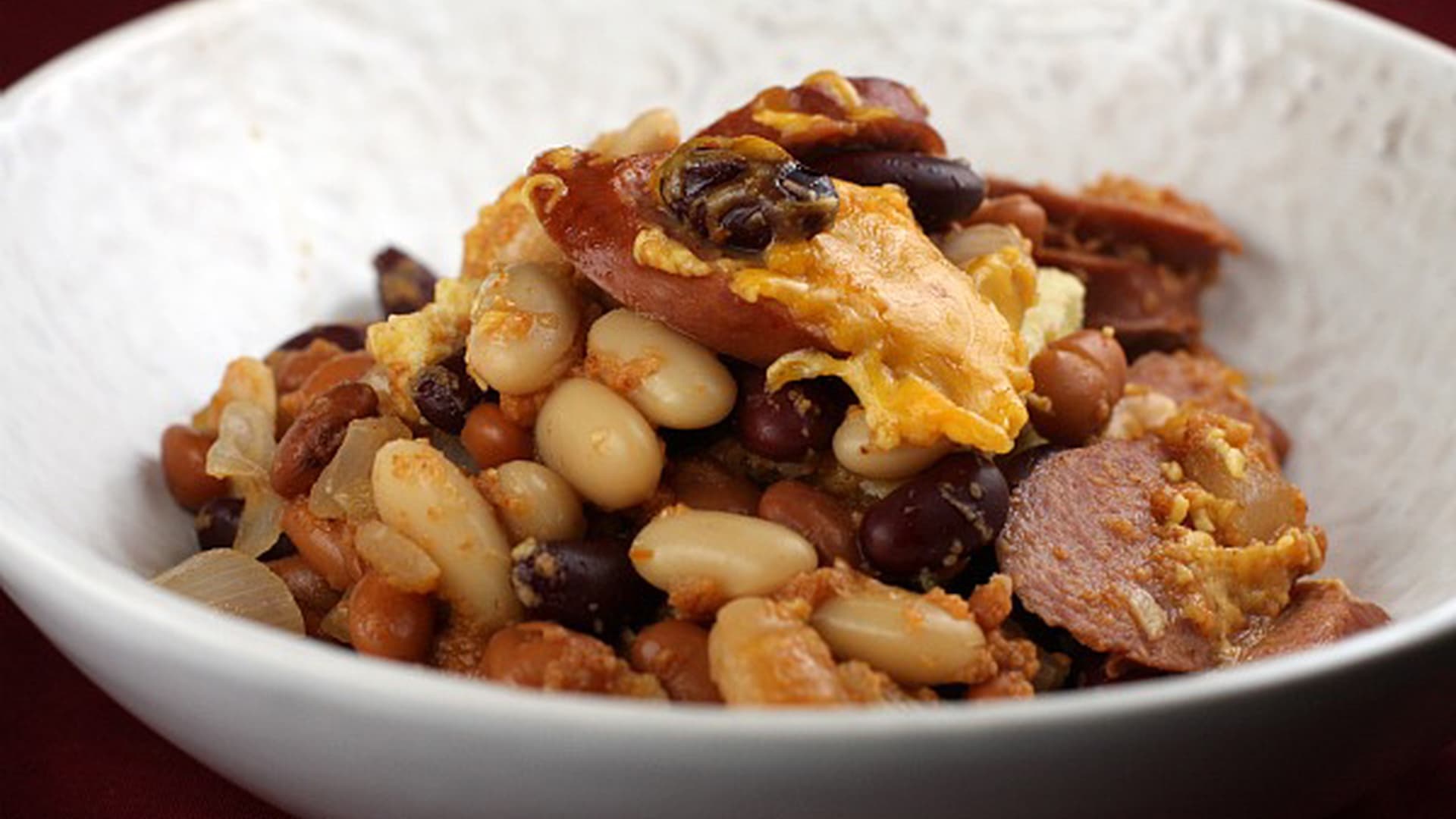 Three Bean and Sausage Bake