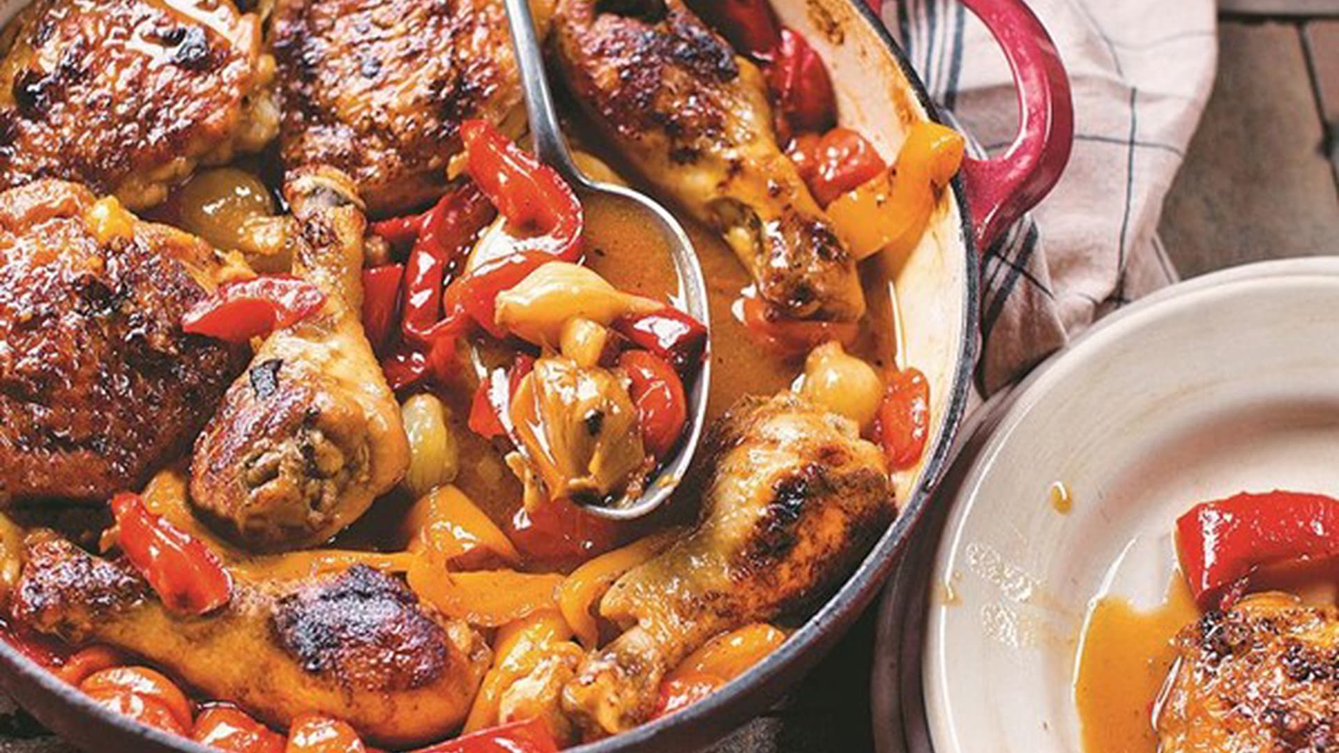 Pollo ubriaco con peperoni