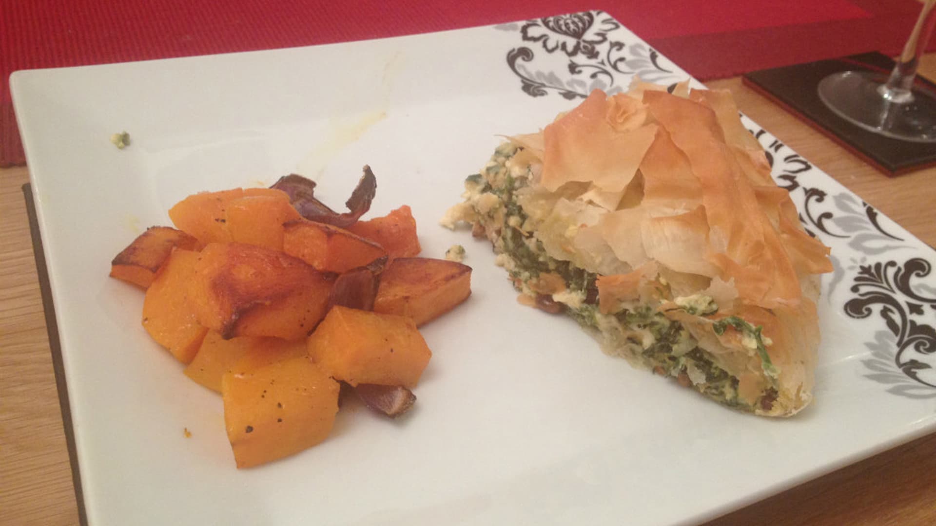 Spinach & feta filo pie