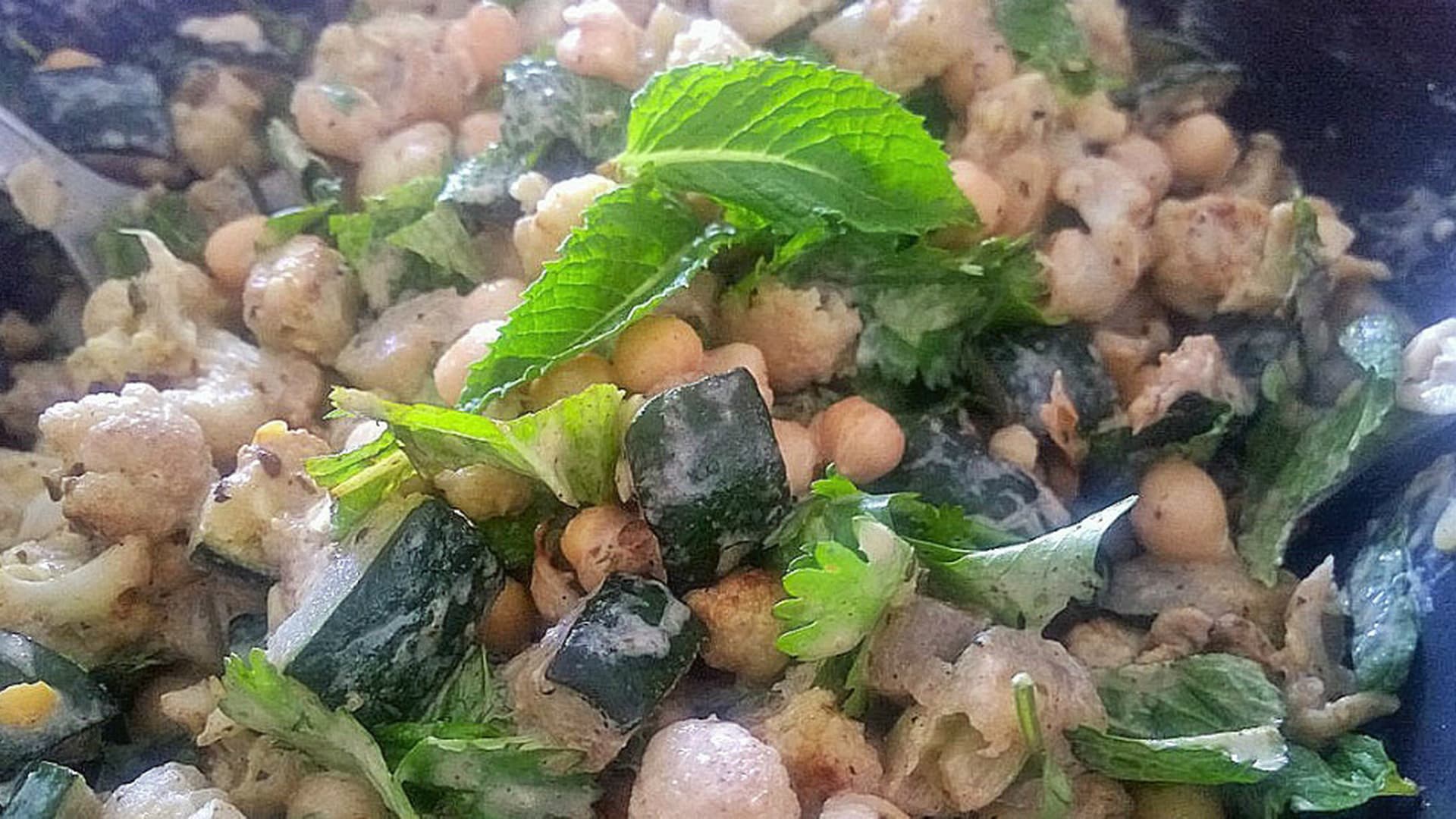 Zucchini, Cauliflower and Chickpea Salad