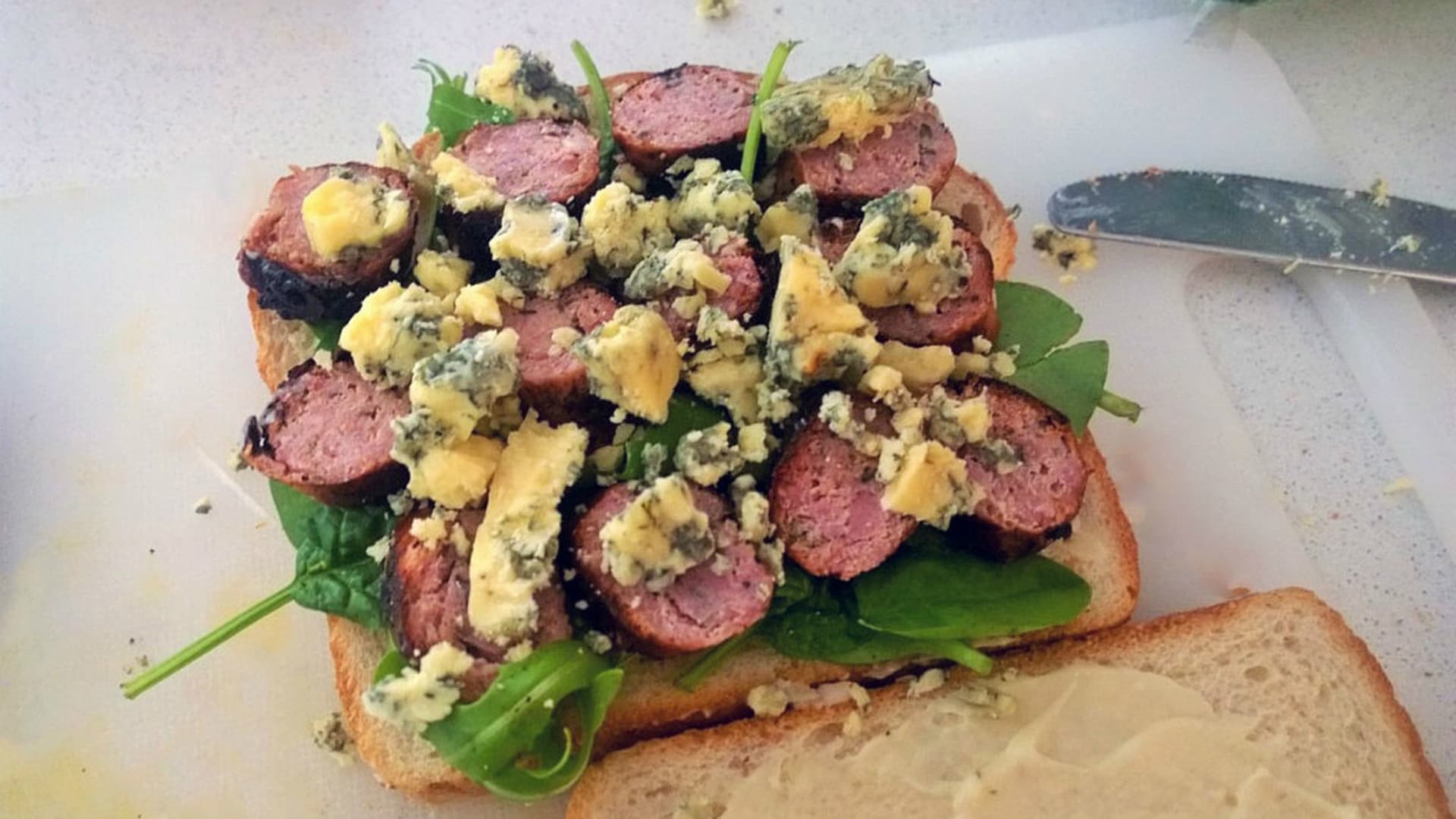 Blue Cheese & Sausage Toastie