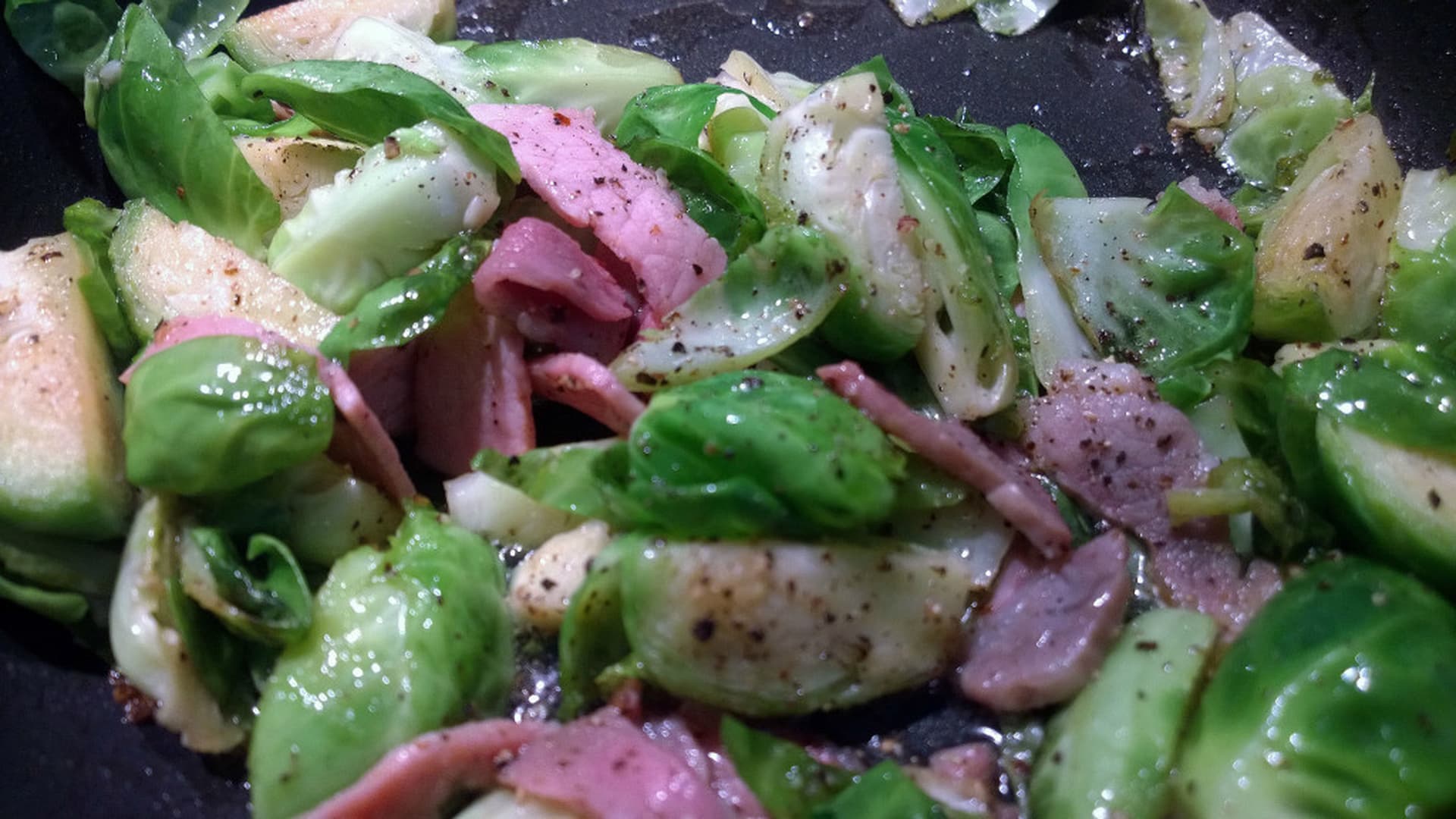 Brussels Sprouts with Bacon and LSA Meal