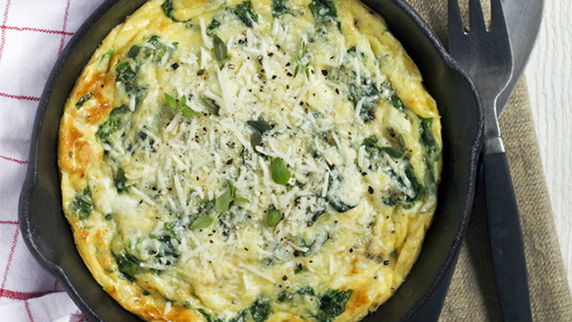 Spinach and Mozzarella Frittata